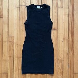 Aritzia Wilfred Free Black Sleeveless Ribbed Mini Dress XS